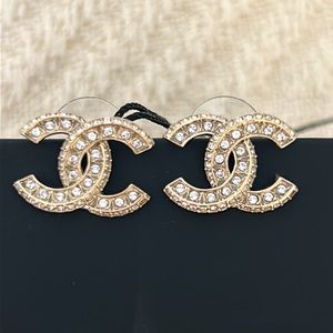 Chanel CC Crystal Stud Earrings